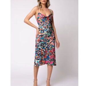 Roserry Tulum Midi Jersey Dress in Barcelona Print Size 8-10